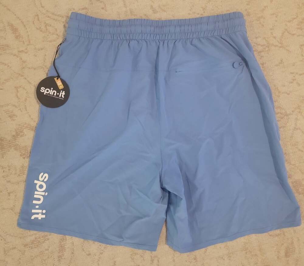 Tail Spin It Mens Sz Large Aaron Shorts Blue Stretch run tennis beach NWT . DW - Picture 5 of 5